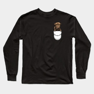 Funny Dogue De Bordeaux Pocket Dog Long Sleeve T-Shirt